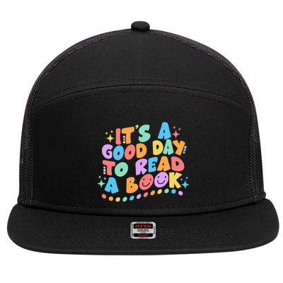 Cute Funny It's A Good Day To Read A Book 7 Panel Mesh Trucker Snapback Hat