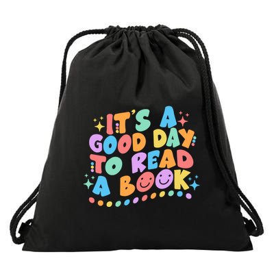Cute Funny It's A Good Day To Read A Book Drawstring Bag