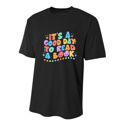 Cute Funny It's A Good Day To Read A Book Youth Performance Sprint T-Shirt