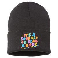 Cute Funny It's A Good Day To Read A Book Sustainable Knit Beanie