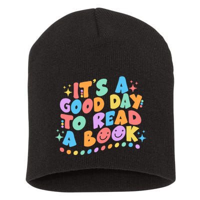 Cute Funny It's A Good Day To Read A Book Short Acrylic Beanie