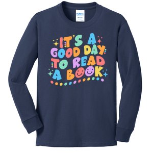 Cute Funny It's A Good Day To Read A Book Kids Long Sleeve Shirt