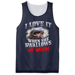 Catfishing Fishing I Love It When She Swallows My Worm Mesh Reversible Basketball Jersey Tank