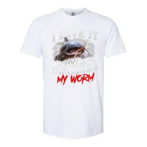 Catfishing Fishing I Love It When She Swallows My Worm Softstyle CVC T-Shirt