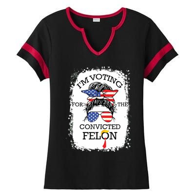 Convicted Felon Im Voting Convicted Felon 2024 Ladies Halftime Notch Neck Tee