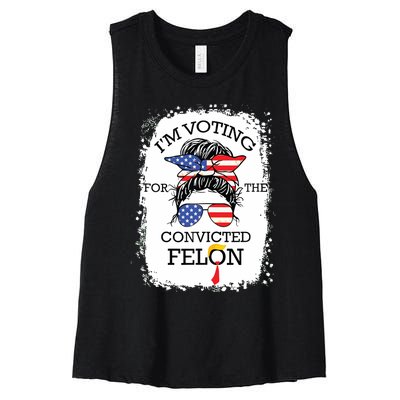 Convicted Felon Im Voting Convicted Felon 2024 Women's Racerback Cropped Tank