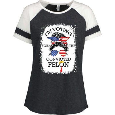 Convicted Felon Im Voting Convicted Felon 2024 Enza Ladies Jersey Colorblock Tee