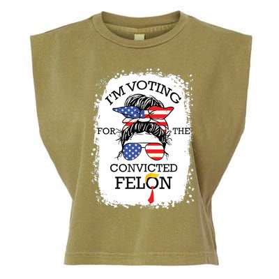 Convicted Felon Im Voting Convicted Felon 2024 Garment-Dyed Women's Muscle Tee