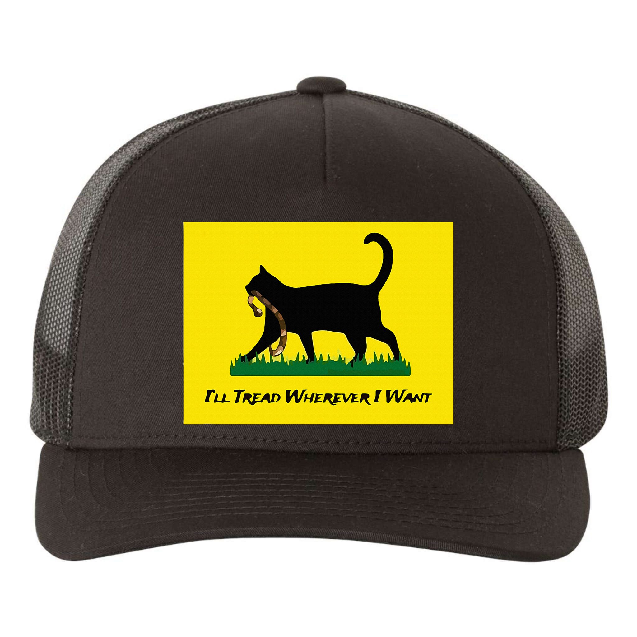 Cat Flag ILl Tread Wherever I Want Yupoong Adult 5-Panel Trucker Hat