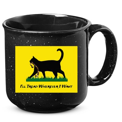 Cat Flag ILl Tread Wherever I Want 15oz Campfire Ceramic Mug