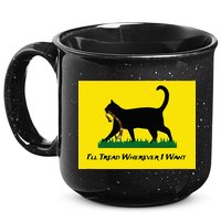 Cat Flag ILl Tread Wherever I Want 15oz Campfire Ceramic Mug