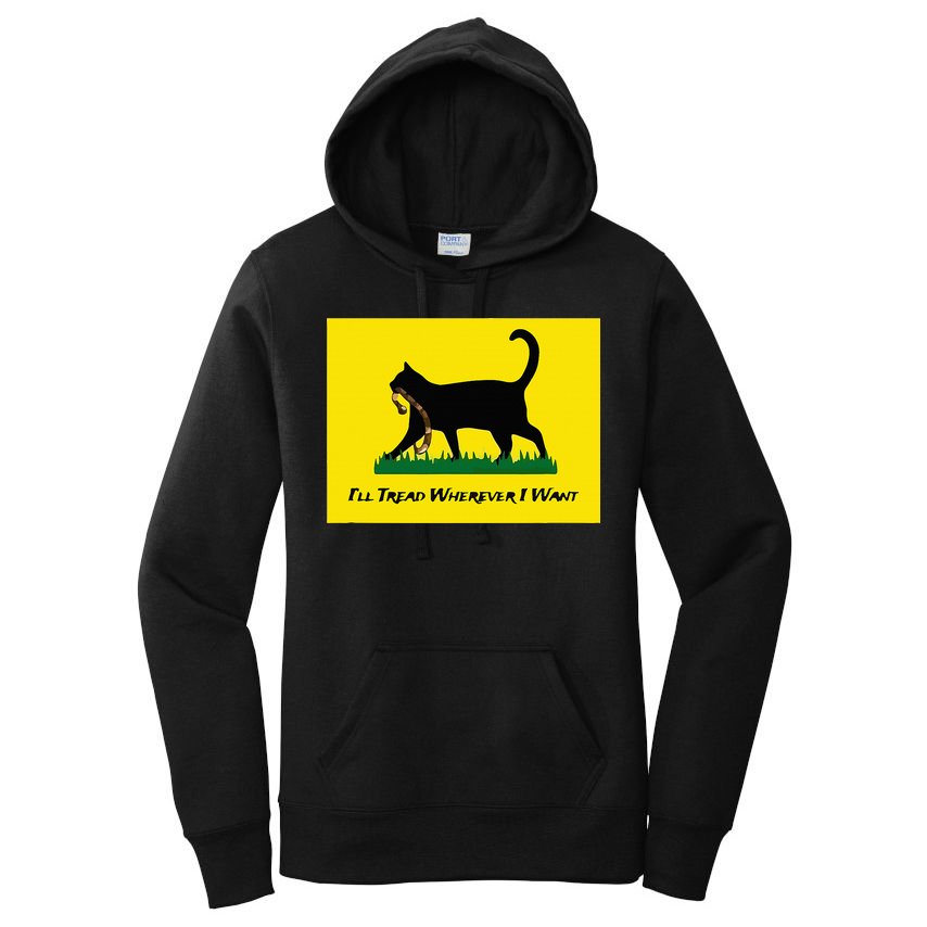 Cat Flag ILl Tread Wherever I Want Women's Pullover Hoodie