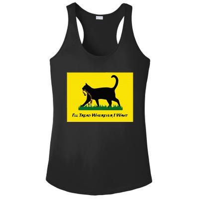 Cat Flag ILl Tread Wherever I Want Ladies PosiCharge Competitor Racerback Tank