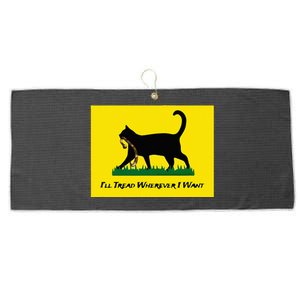 Cat Flag ILl Tread Wherever I Want Large Microfiber Waffle Golf Towel