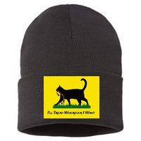 Cat Flag ILl Tread Wherever I Want Sustainable Knit Beanie