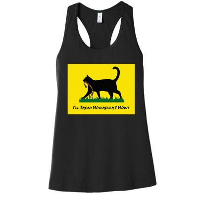 Cat Flag ILl Tread Wherever I Want Women's Racerback Tank