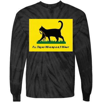 Cat Flag ILl Tread Wherever I Want Tie-Dye Long Sleeve Shirt