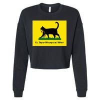 Cat Flag ILl Tread Wherever I Want Cropped Pullover Crew