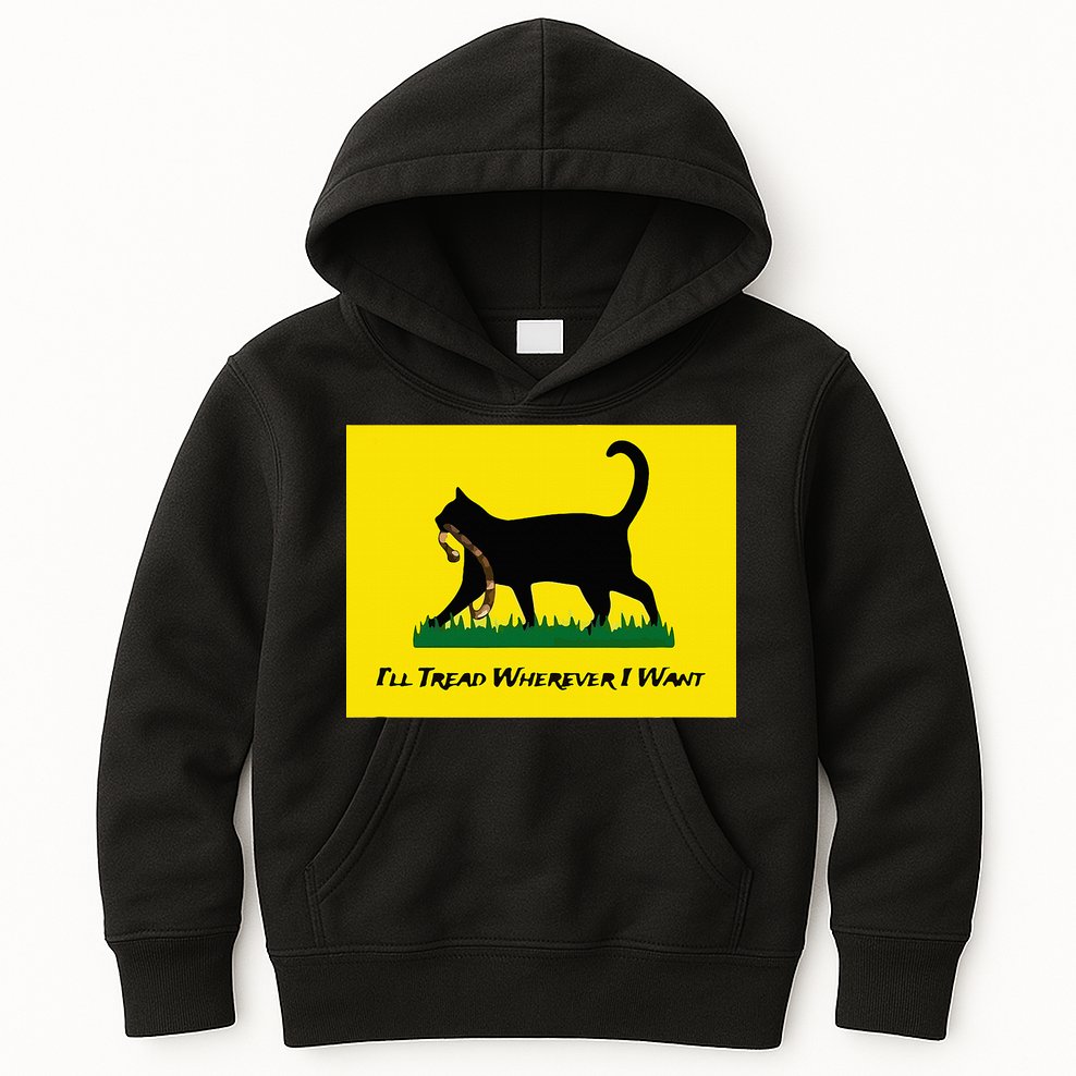 Cat Flag ILl Tread Wherever I Want Kids Hoodie