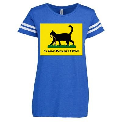 Cat Flag ILl Tread Wherever I Want Enza Ladies Jersey Football T-Shirt