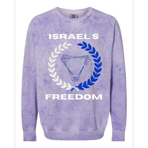 Classic Freedom Israel I Am With Israel Colorblast Crewneck Sweatshirt