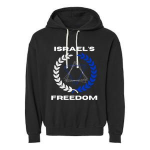 Classic Freedom Israel I Am With Israel Garment-Dyed Fleece Hoodie