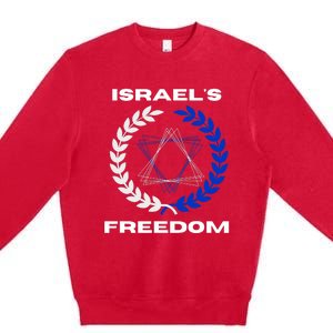 Classic Freedom Israel I Am With Israel Premium Crewneck Sweatshirt