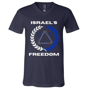 Classic Freedom Israel I Am With Israel V-Neck T-Shirt