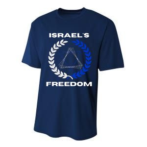 Classic Freedom Israel I Am With Israel Performance Sprint T-Shirt