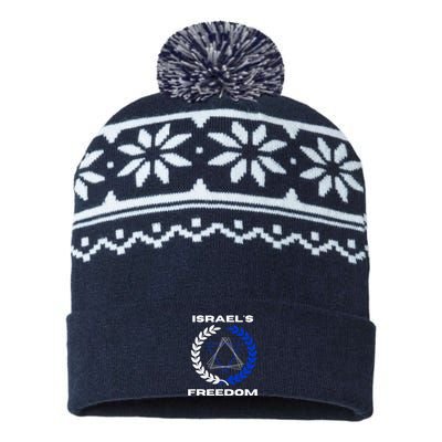 Classic Freedom Israel I Am With Israel USA-Made Snowflake Beanie