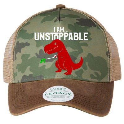 Cute & Funny I Am Unstoppable T-Rex Dinosaur Legacy Tie Dye Trucker Hat