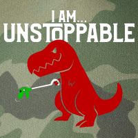 Cute & Funny I Am Unstoppable T-Rex Dinosaur Legacy Tie Dye Trucker Hat