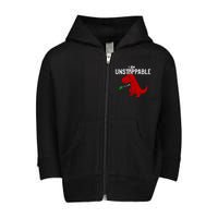 Cute & Funny I Am Unstoppable T-Rex Dinosaur Toddler Zip Fleece Hoodie