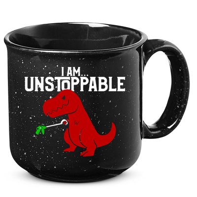 Cute & Funny I Am Unstoppable T-Rex Dinosaur 15oz Campfire Ceramic Mug