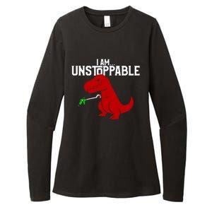 Cute & Funny I Am Unstoppable T-Rex Dinosaur Womens CVC Long Sleeve Shirt