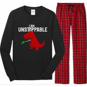 Cute & Funny I Am Unstoppable T-Rex Dinosaur Long Sleeve Pajama Set