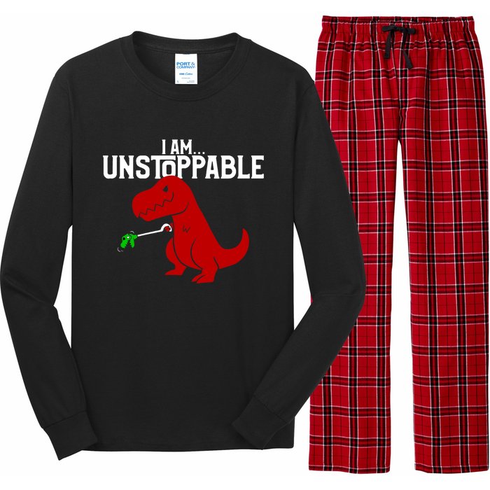 Cute & Funny I Am Unstoppable T-Rex Dinosaur Long Sleeve Pajama Set