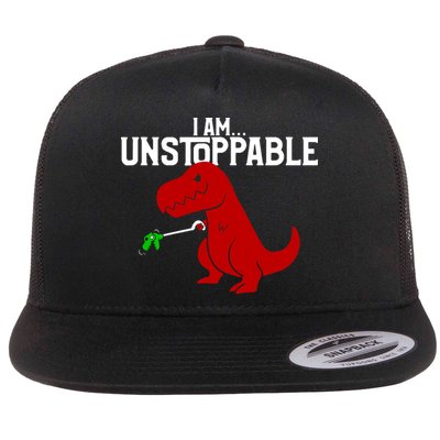 Cute & Funny I Am Unstoppable T-Rex Dinosaur Flatbill Hat