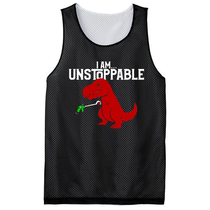 Cute & Funny I Am Unstoppable T-Rex Dinosaur Mesh Reversible Basketball Jersey Tank