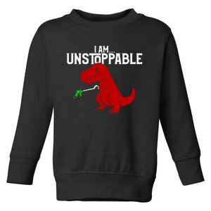 Cute & Funny I Am Unstoppable T-Rex Dinosaur Toddler Sweatshirt