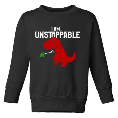 Cute & Funny I Am Unstoppable T-Rex Dinosaur Toddler Sweatshirt