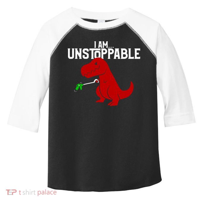 Cute & Funny I Am Unstoppable T-Rex Dinosaur Toddler Fine Jersey T-Shirt