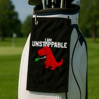 Cute & Funny I Am Unstoppable T-Rex Dinosaur Golf Towel