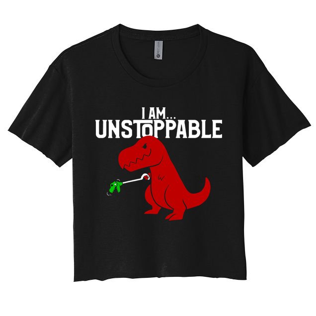Cute & Funny I Am Unstoppable T-Rex Dinosaur Crop Top