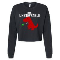 Cute & Funny I Am Unstoppable T-Rex Dinosaur Cropped Pullover Crew