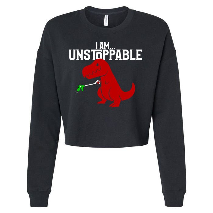 Cute & Funny I Am Unstoppable T-Rex Dinosaur Cropped Pullover Crew