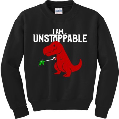 Cute & Funny I Am Unstoppable T-Rex Dinosaur Kids Sweatshirt