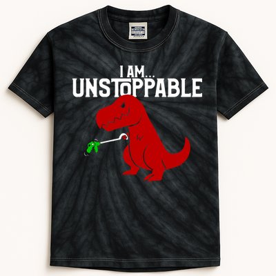 Cute & Funny I Am Unstoppable T-Rex Dinosaur Kids Tie-Dye T-Shirt