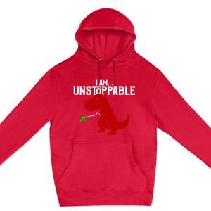 Cute & Funny I Am Unstoppable T-Rex Dinosaur Premium Pullover Hoodie