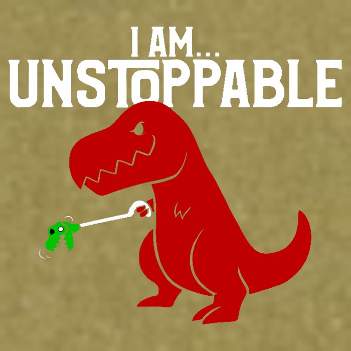 Cute & Funny I Am Unstoppable T-Rex Dinosaur Garment-Dyed Women's Muscle Tee
